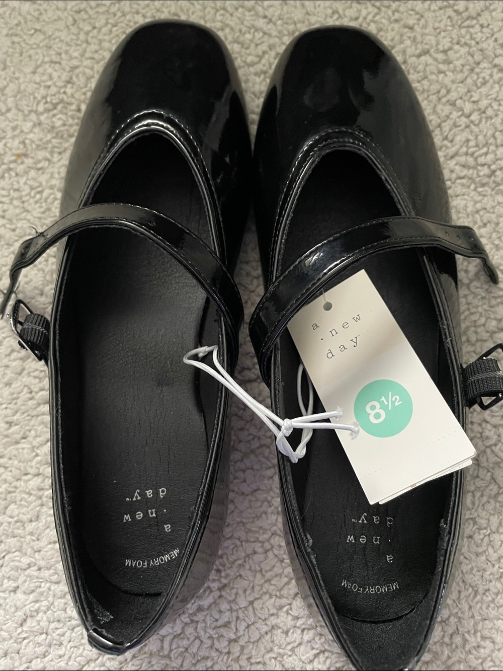 a new day Black Patent Mary Jane Flats